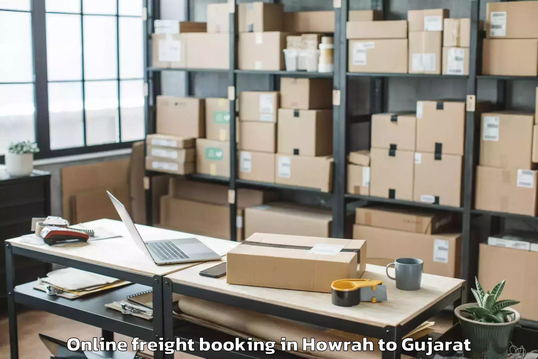 Trusted Howrah to Dhoraji Online Freight Booking